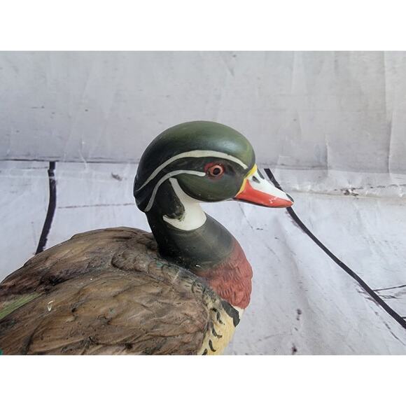 Lefton American Decoy Ceramic 'Wood Duck' 1983 No. 04022 Original Label - Picture 2 of 6